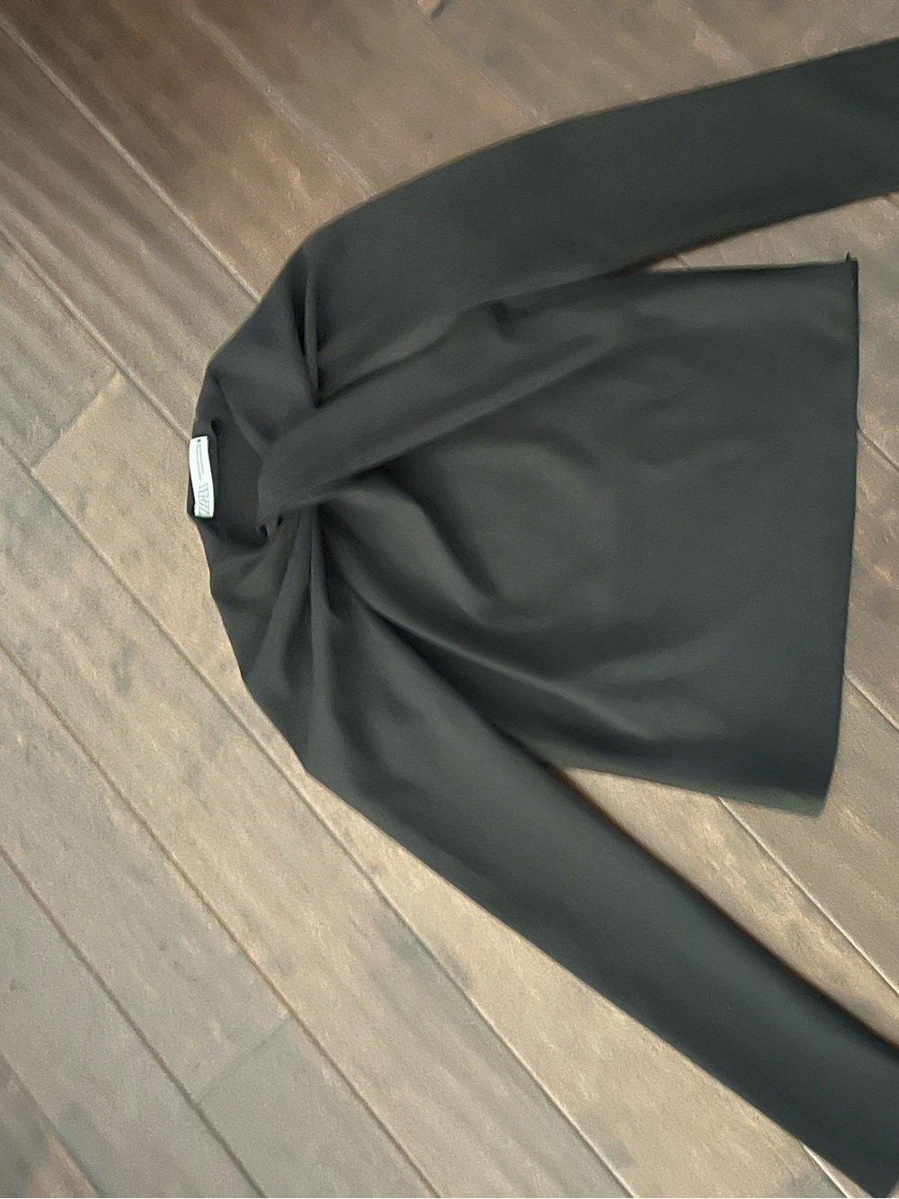 Zara Black Long Sleeve Top with Twist Neckline